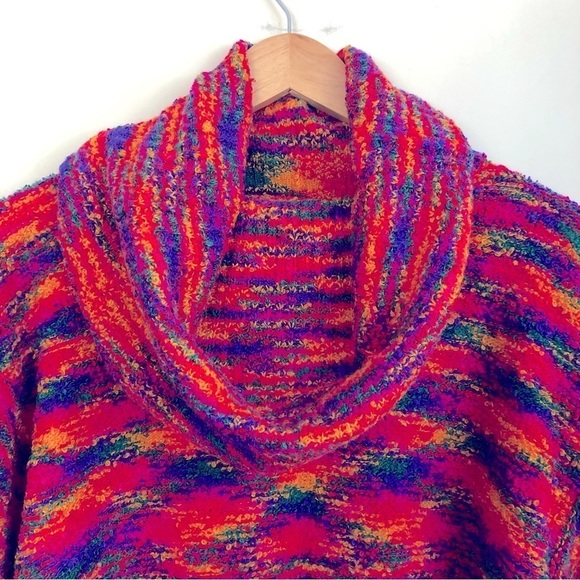 Vintage Simon Chang cowl neck rainbow sweater - Picture 3 of 9